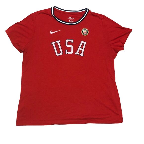 Women’s The Nike Tee USA, Red, White, &Blue; The Olympic Rings, Supersoft SZ XL - Picture 1 of 9